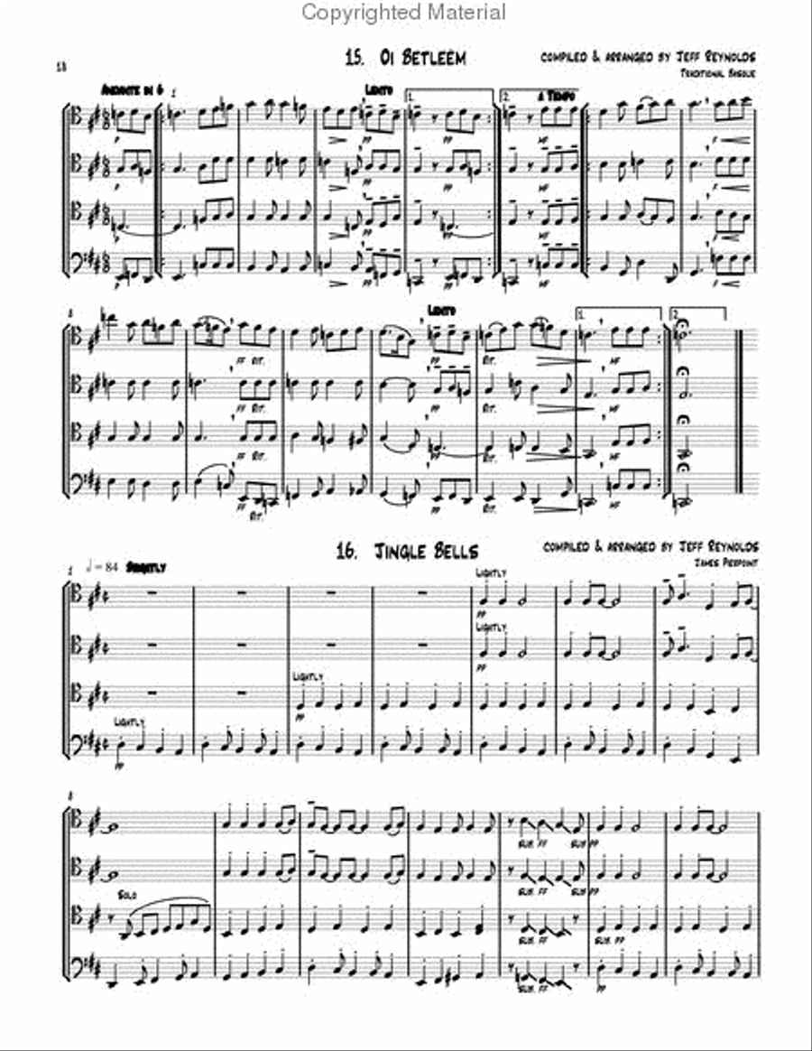19 Traditional Christmas Carols Trombone Quartet scores gallery preview page 10