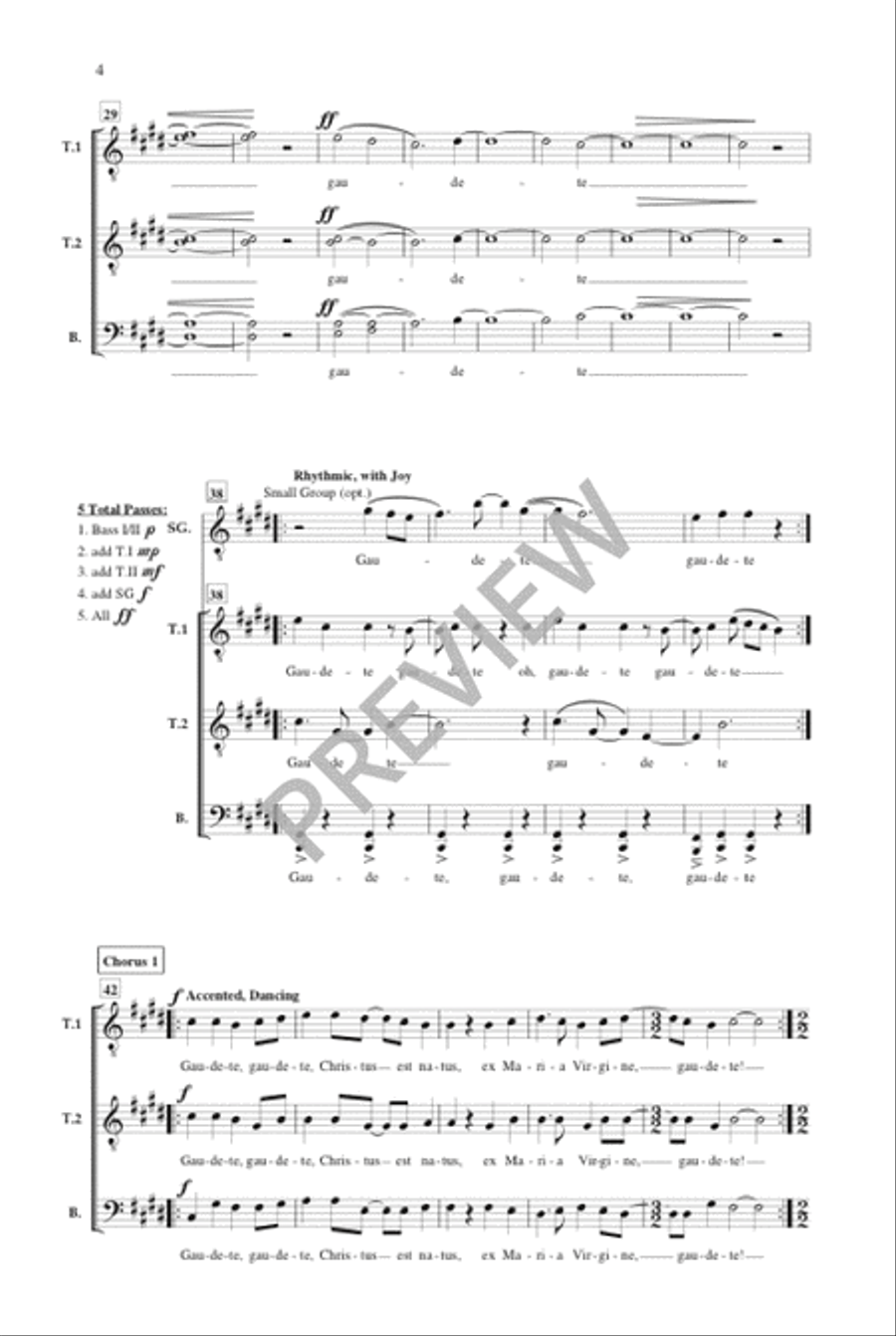 Gaudete! - TTBB (Vocal Score) TTBB scores gallery preview page 5