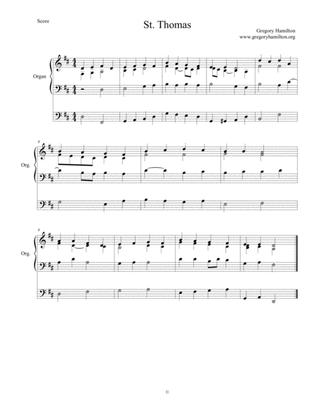 St. Thomas - Alternate Harmonization for Organ