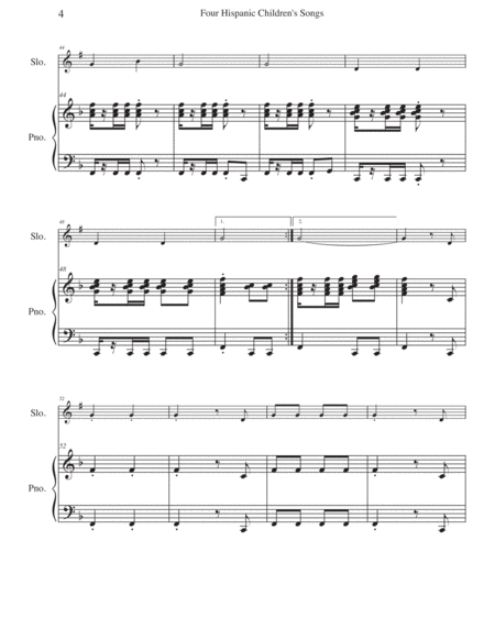 Four Hispanic Children’s Songs for Trumpet in Bb or Clarinet in Bb and Piano image number null
