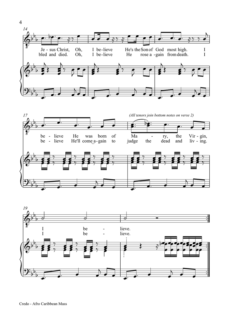 Credo (I Believe) 4-Part scores gallery preview page 3
