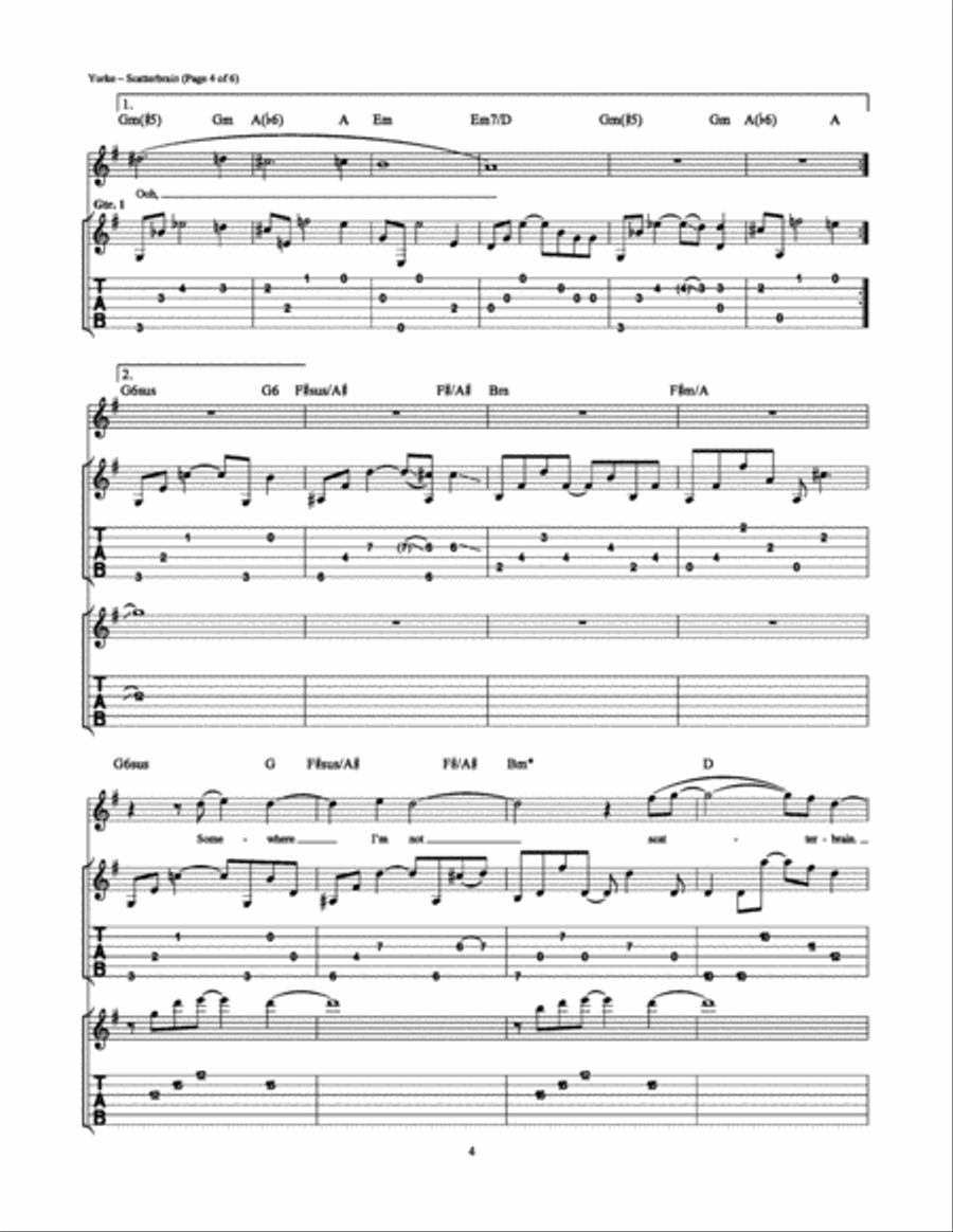 Scatterbrain Scatterbrain Electric Guitar scores gallery preview page 4