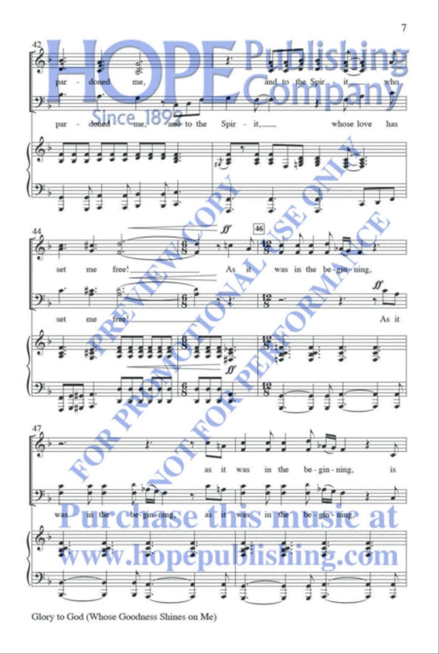 Glory to God (Whose Goodness Shines on Me) 3-Part scores gallery preview page 8