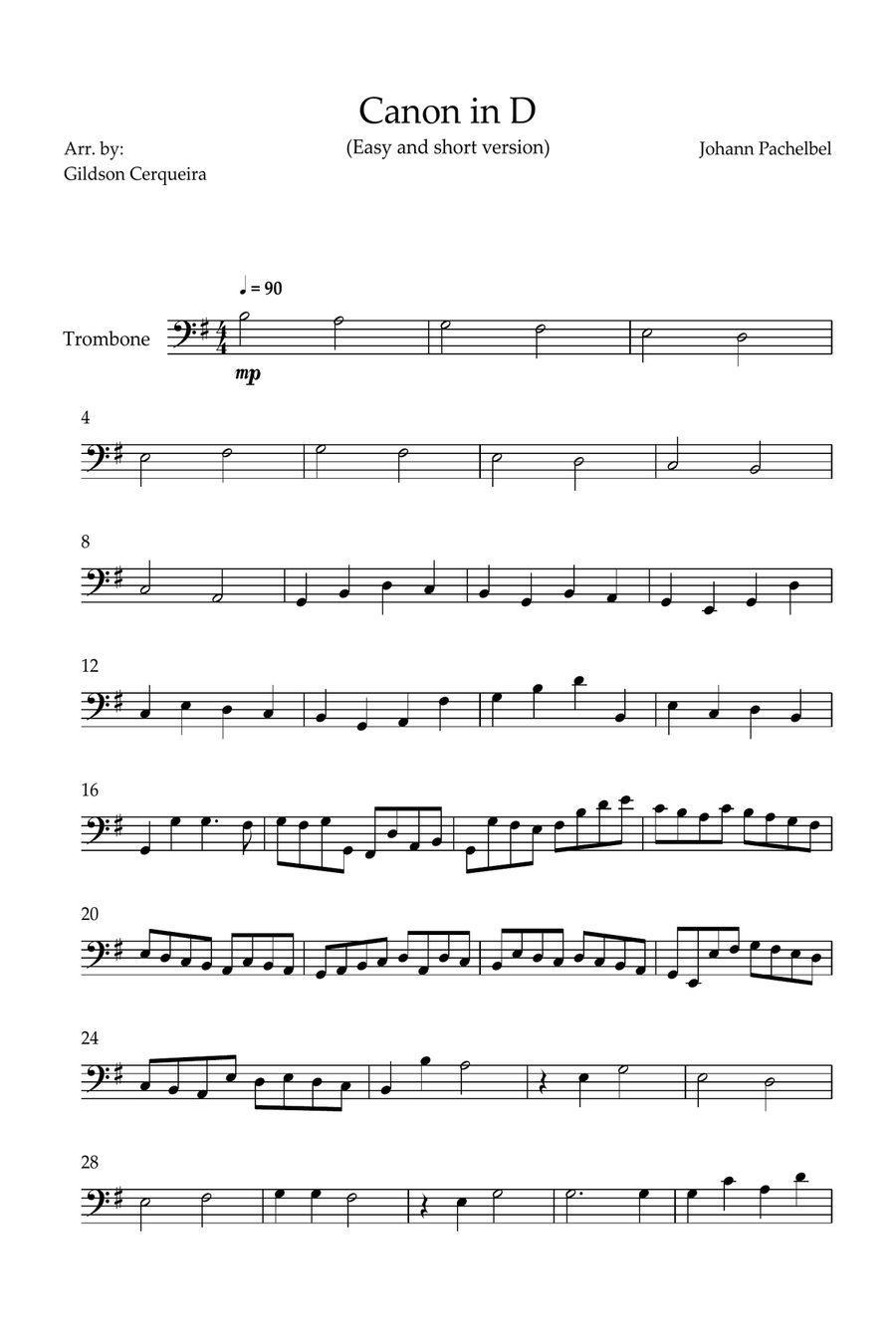 Canon in D Chamber Music scores gallery preview page 1