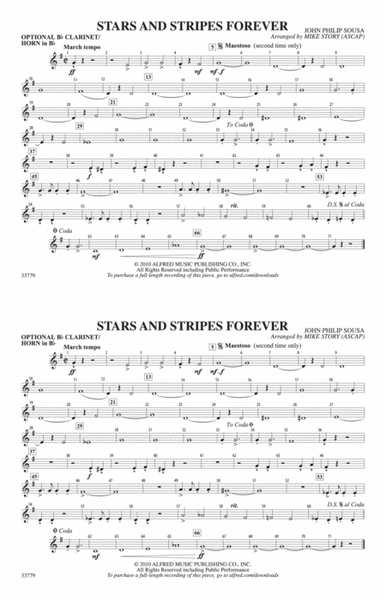 Stars and Stripes Forever: Optional Bb Clarinet/Horn in Bb