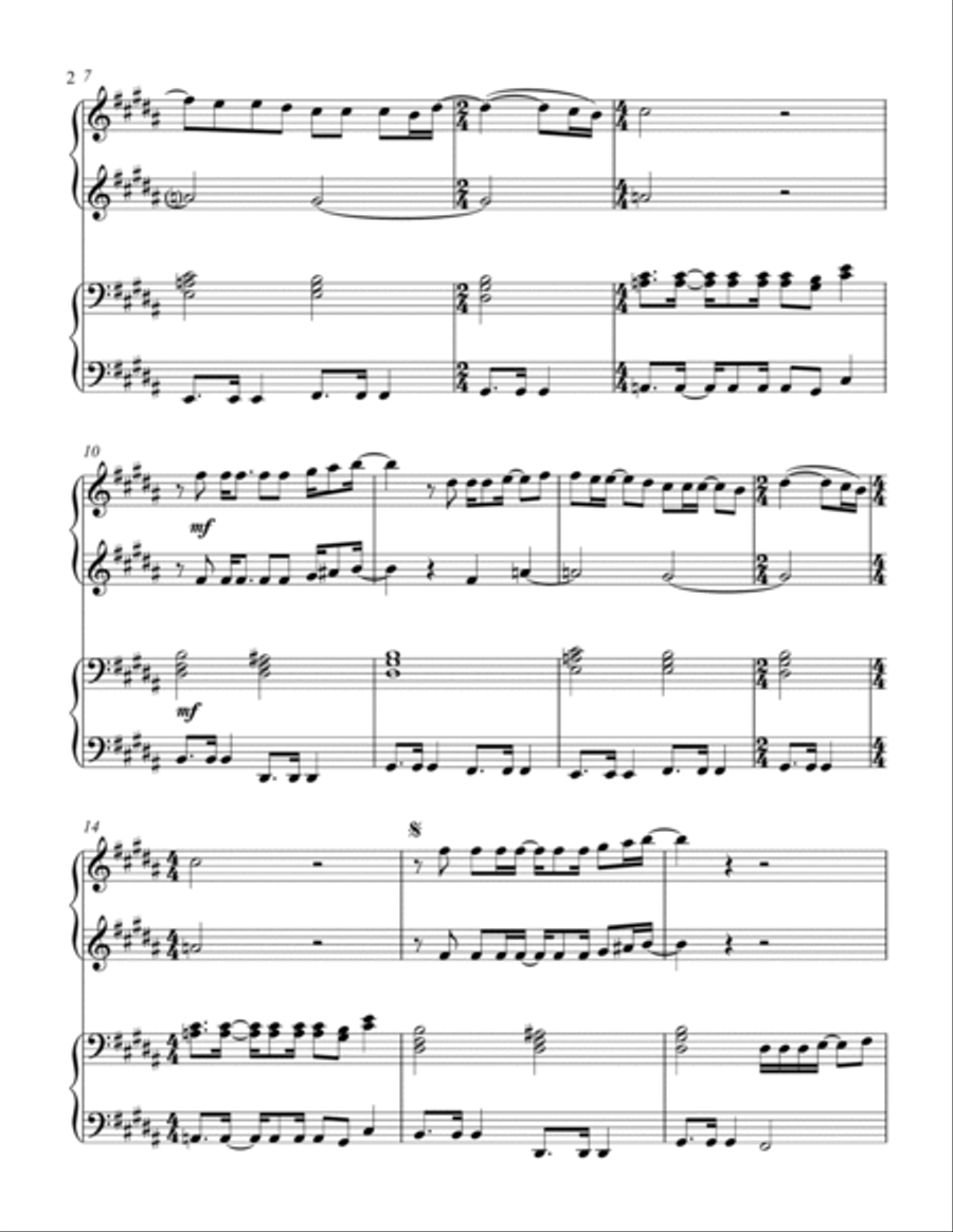 Africa 1 Piano, 4-Hands scores gallery preview page 3