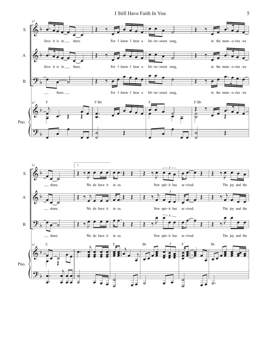 I Still Have Faith In You Piano, Vocal scores gallery preview page 5