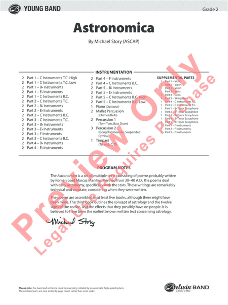 Astronomica Concert Band scores gallery preview page 2