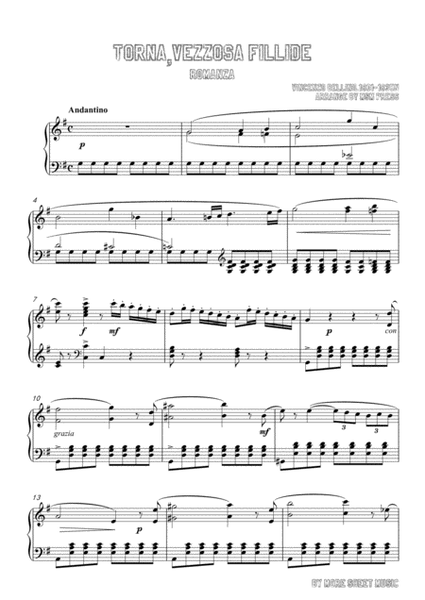 Bellini-Torna,vezzosa fillide,for Violin and Piano image number null