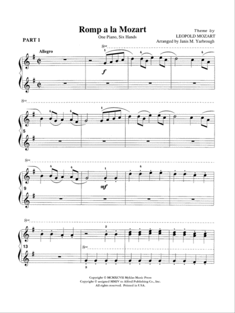 Romp a la Mozart Small Ensemble scores gallery preview page 2