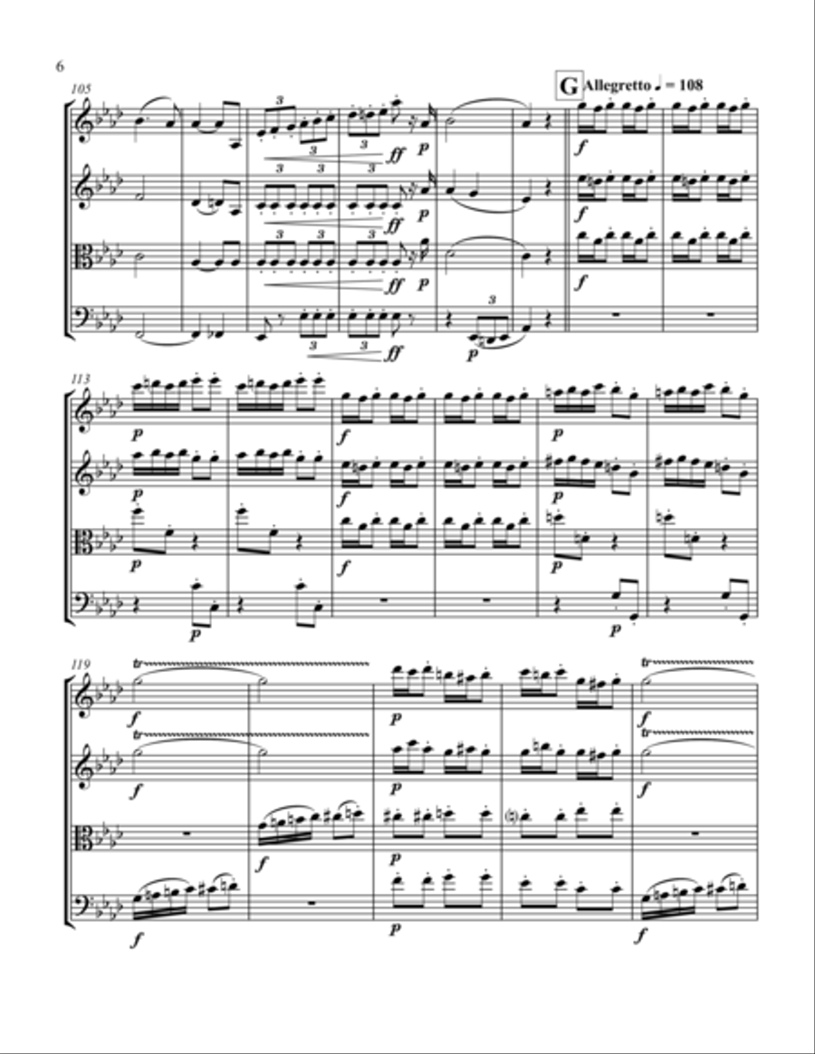 March and Procession of Bacchus from the Ballet Sylvia (String Quartet) String Quartet scores gallery preview page 6