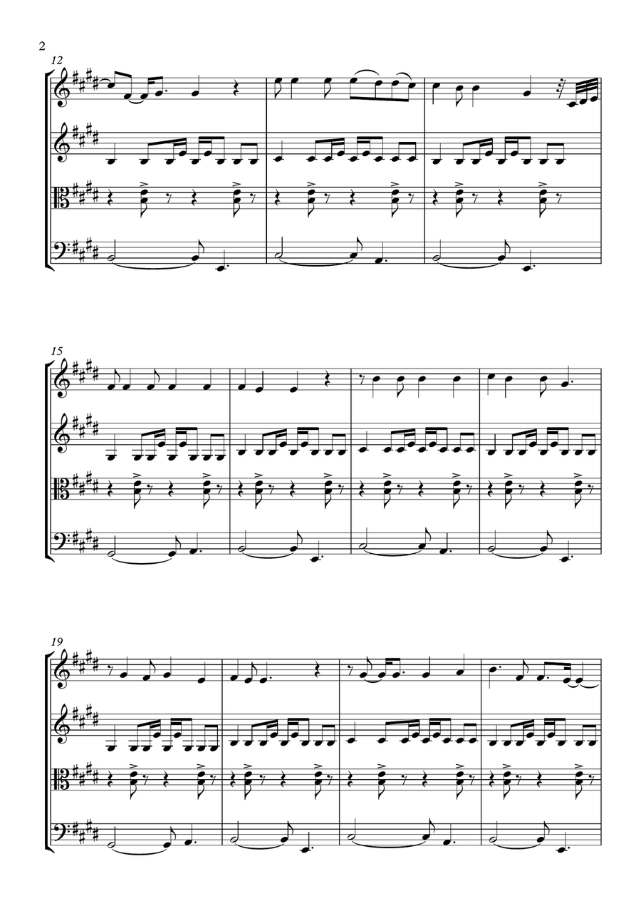 Crash Into Me String Quartet scores gallery preview page 2