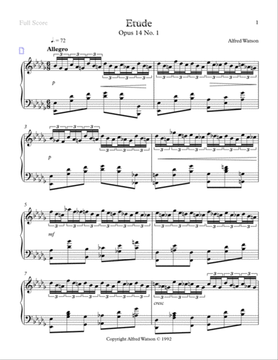 Etude Opus 14 No. 1 Etude Opus 14 No. 1 Piano Method scores gallery preview page 3