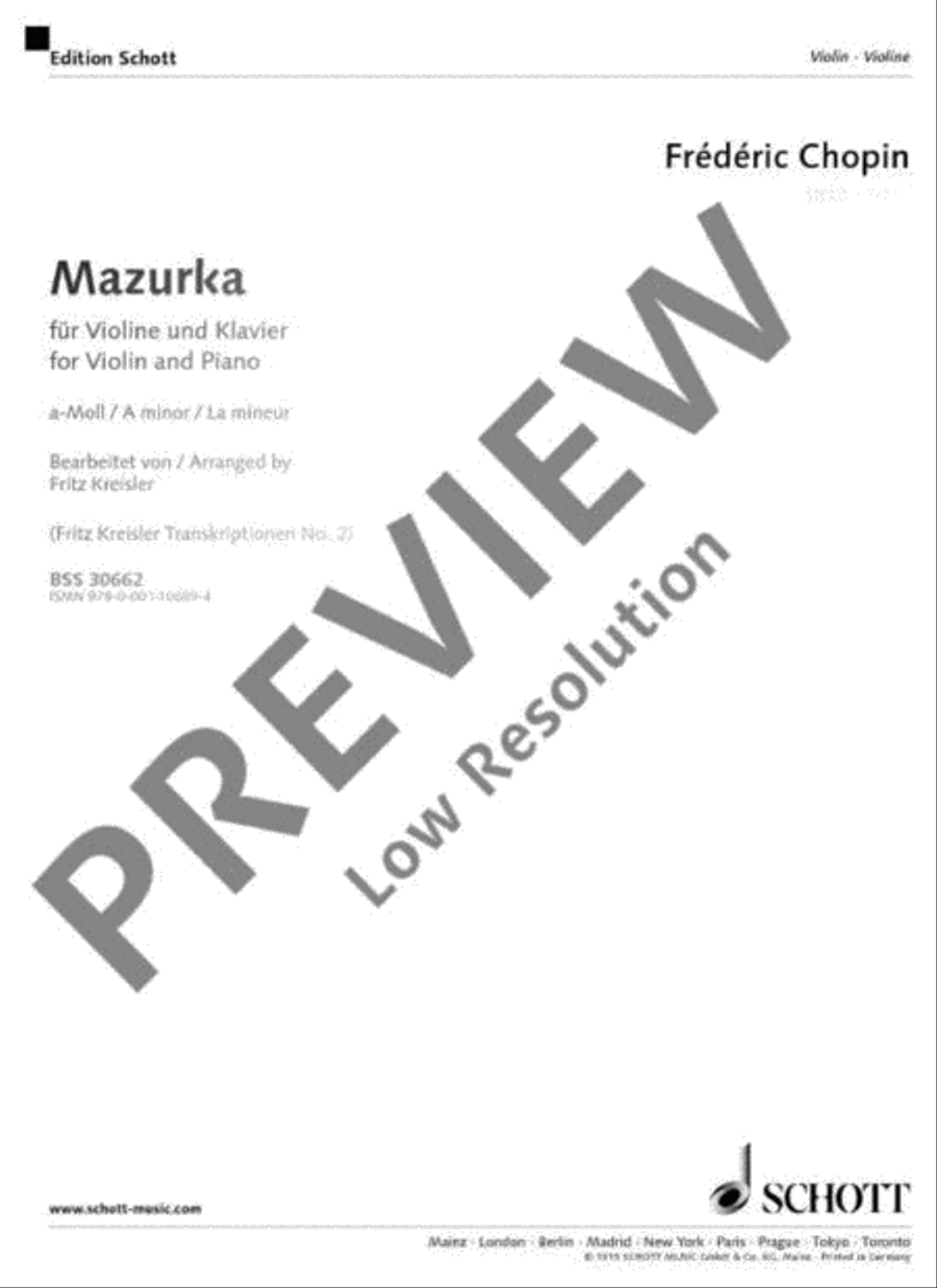 Mazurka A Minor Violin Solo scores gallery preview page 2