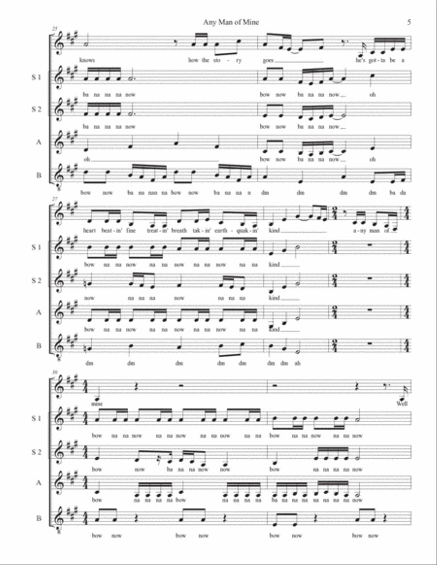 Any Man Of Mine SSAA scores gallery preview page 5