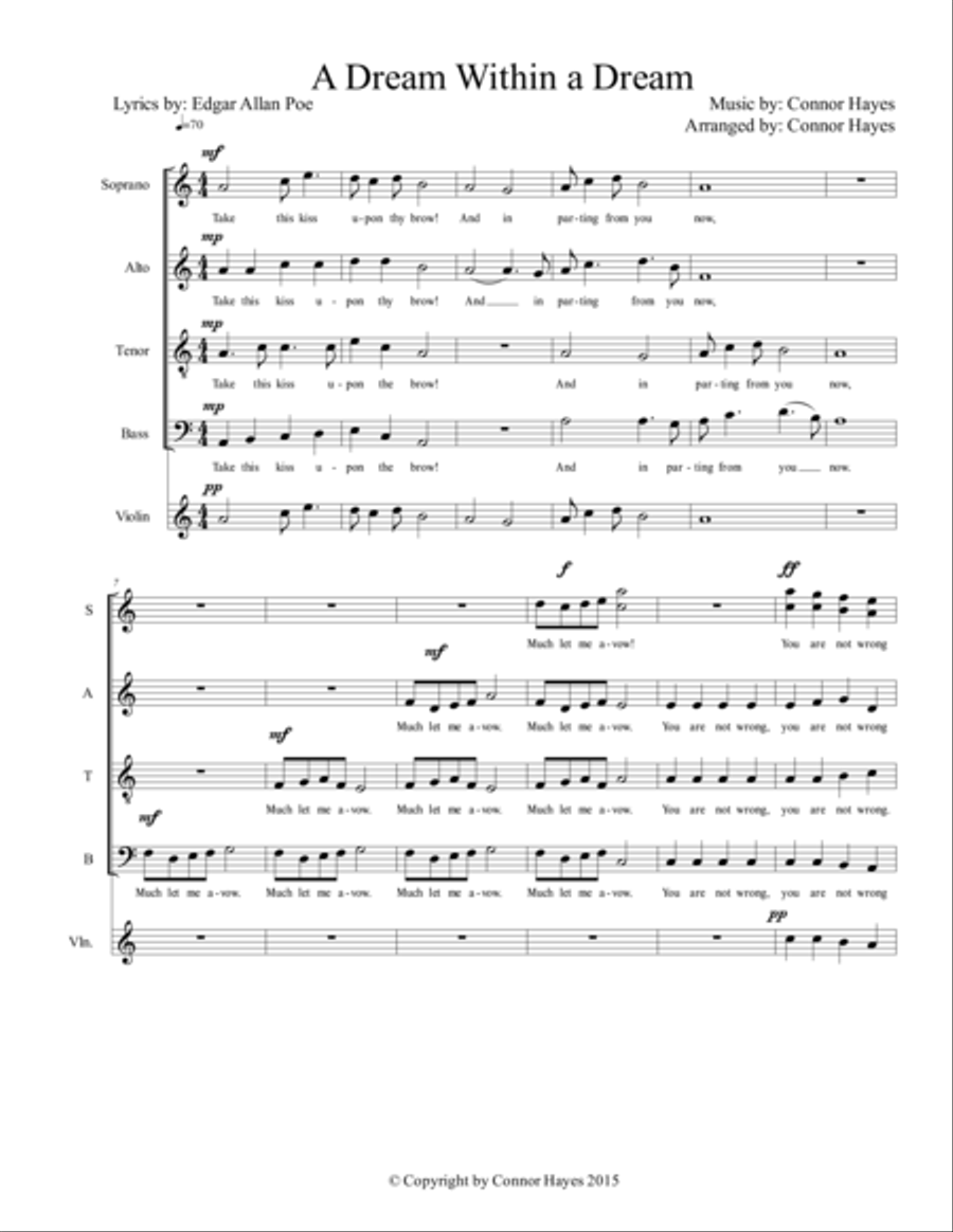 A Dream Within A Dream 4-Part scores gallery preview page 1