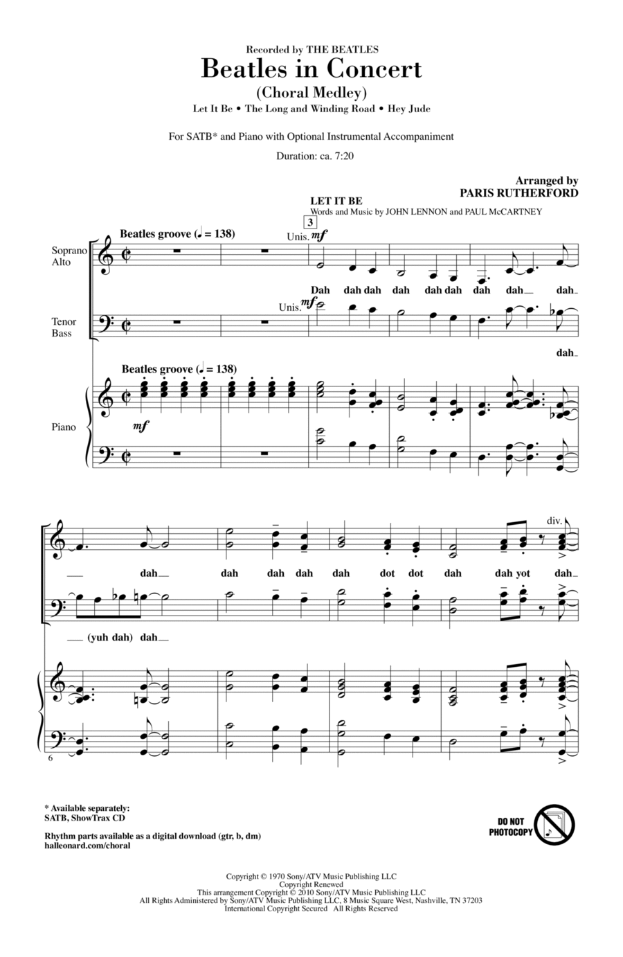 Beatles In Concert (Medley) 4-Part scores gallery preview page 1