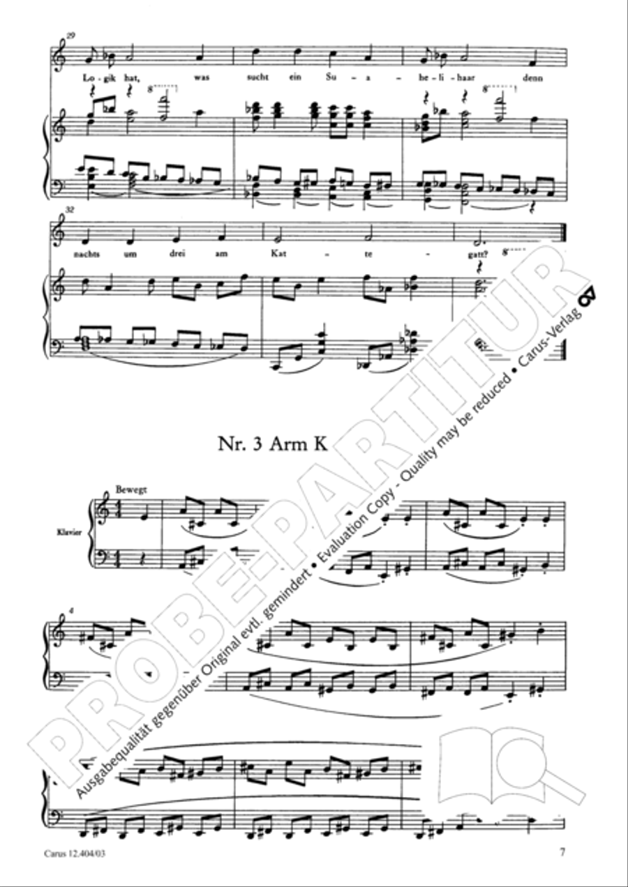 Zughart: Ringelnatz-Lieder Choir scores gallery preview page 7