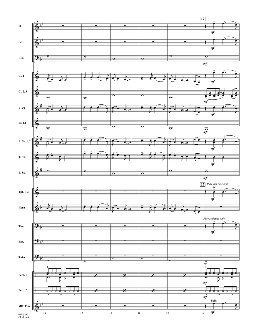 Clocks - Full Score Clocks - Full Score Concert Band scores gallery preview page 4