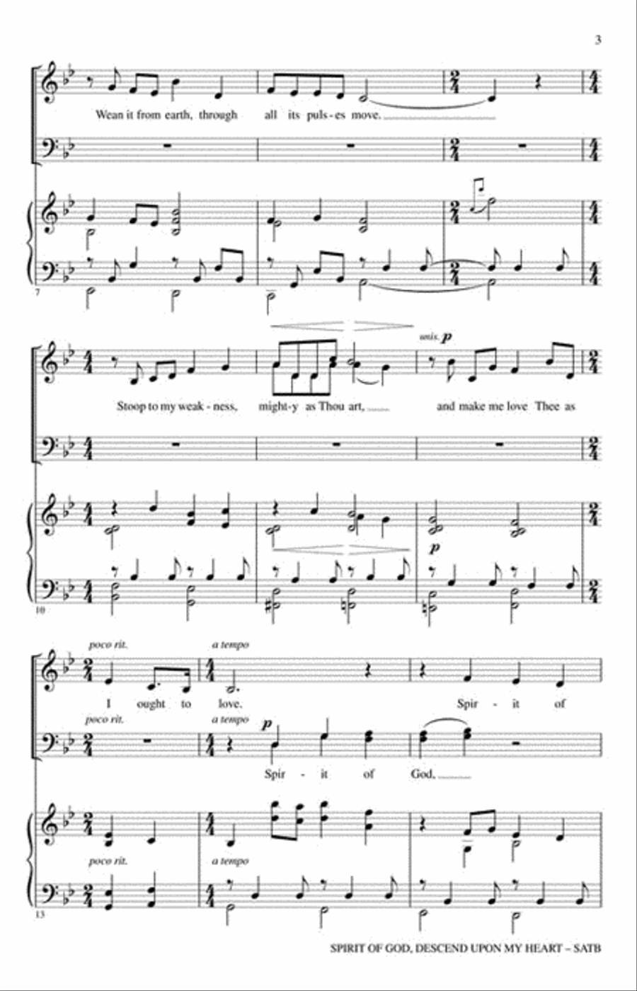 Spirit of God, Descend upon My Heart 4-Part scores gallery preview page 3