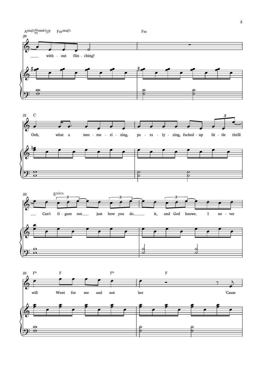 Vampire Piano, Vocal scores gallery preview page 5