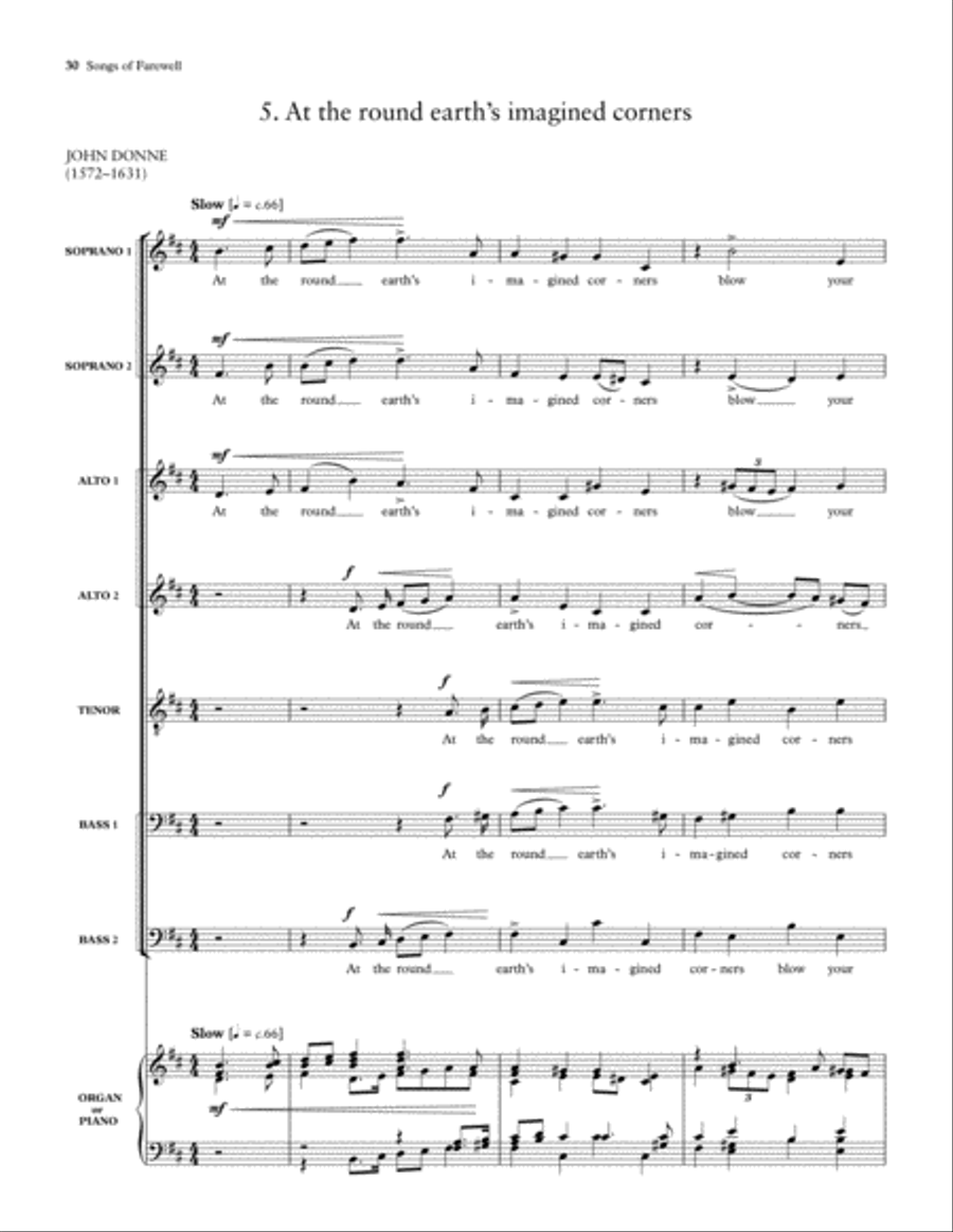 Songs of Farewell Divisi scores gallery preview page 31