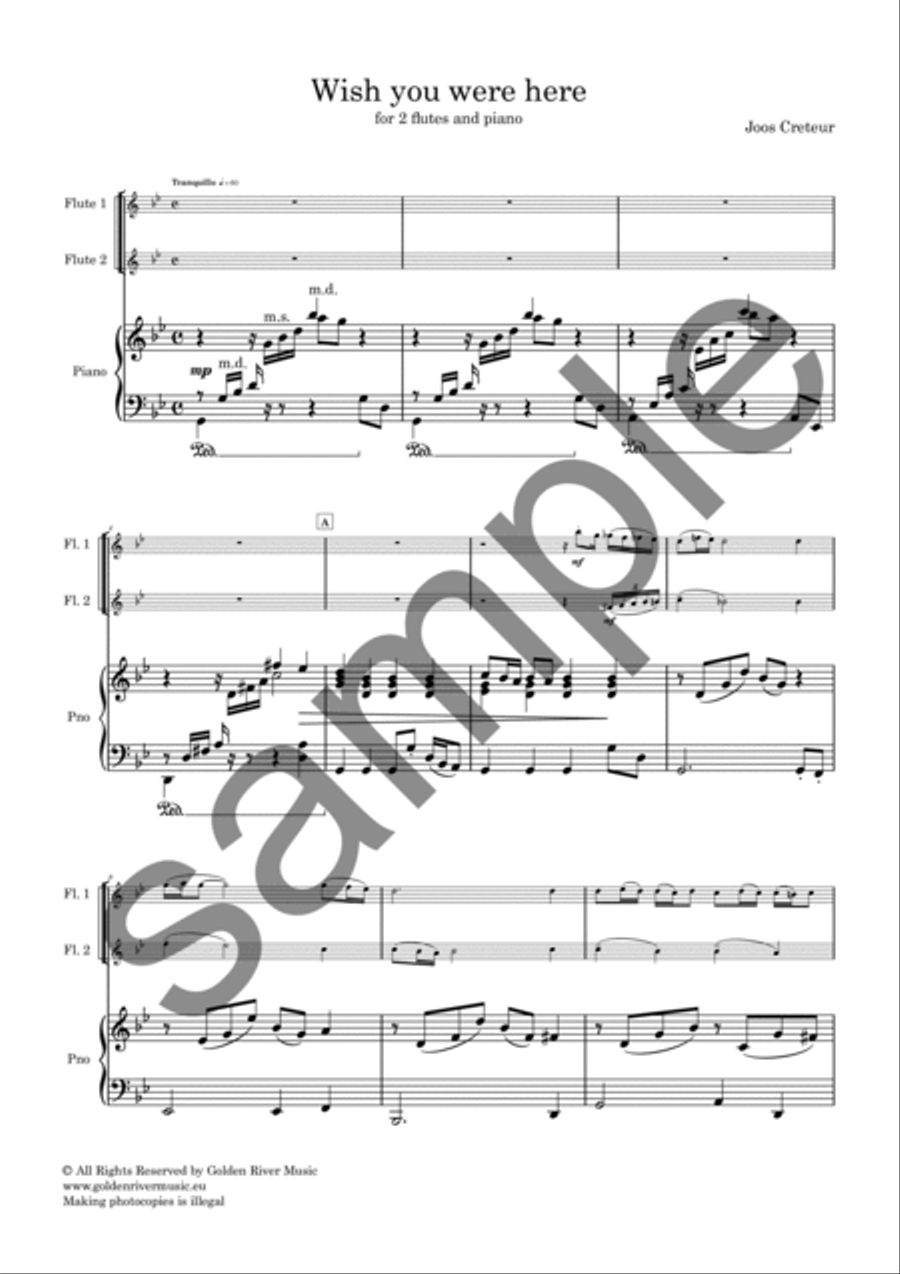 Wish you were here Wish you were here Flute Duet scores gallery preview page 2