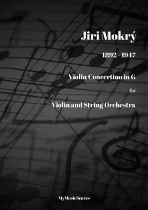 Book cover for Mokry Violin Concertino in G for Violin and String Orchestra