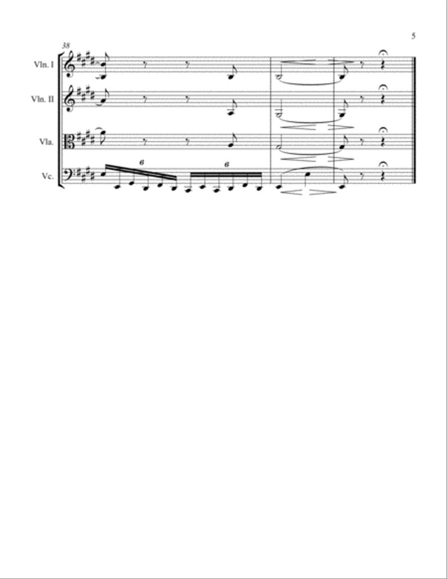 Allegretto in E Major String Quartet scores gallery preview page 5