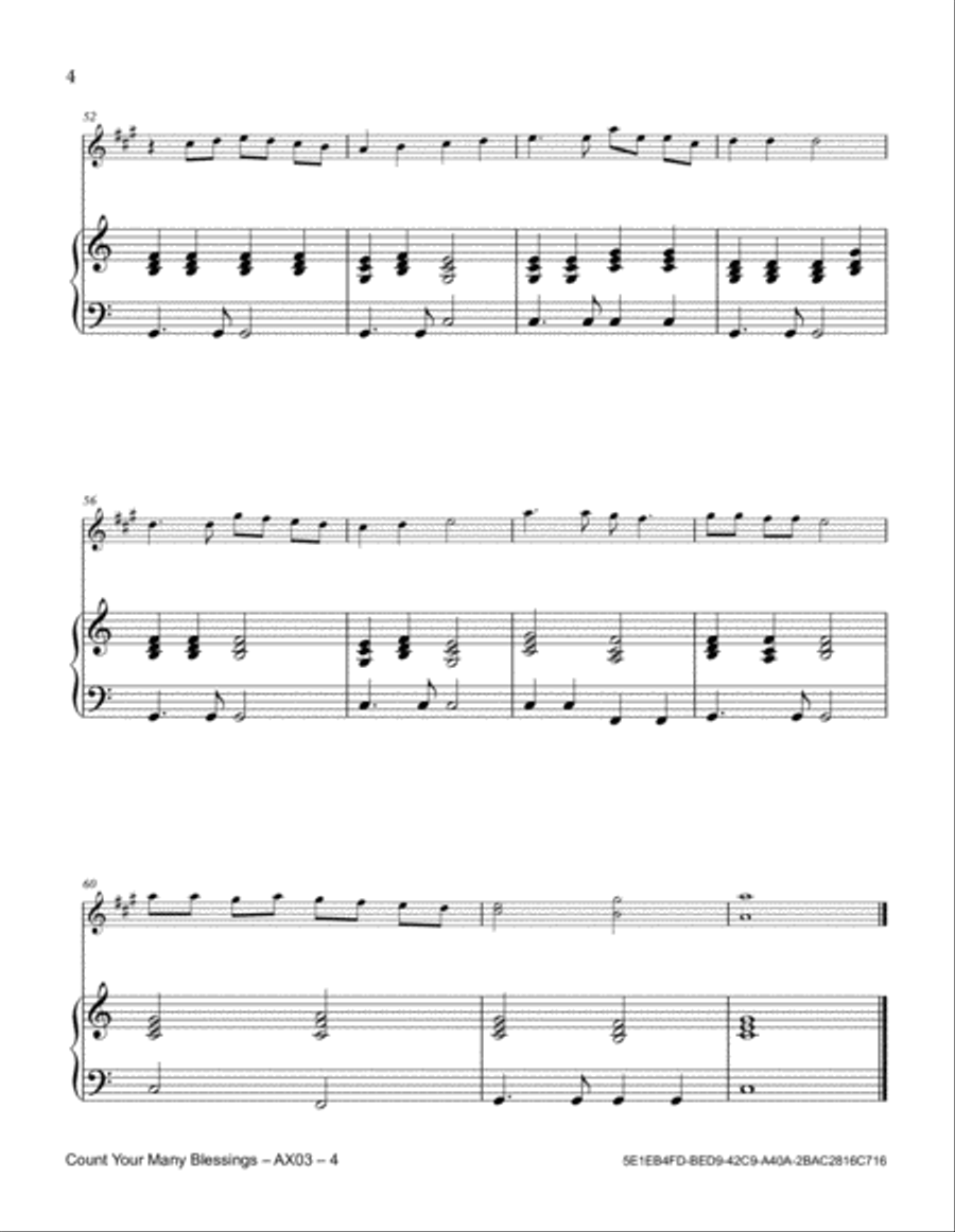 Count Your Many Blessings Alto Saxophone scores gallery preview page 4