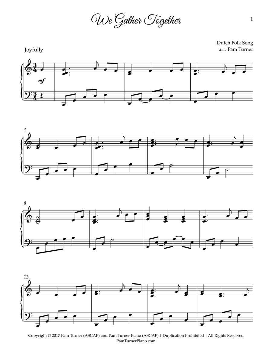We Gather Together (Intermediate Piano Solo) Piano Solo scores gallery preview page 3