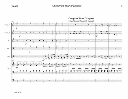 CHRISTMAS TOUR OF EUROPE (carol medley) - BRASS QUINTET with Organ Accompaniment image number null