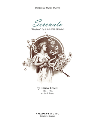 Book cover for Serenata Rimpianto Op. 6 for piano solo (transposed to D major)