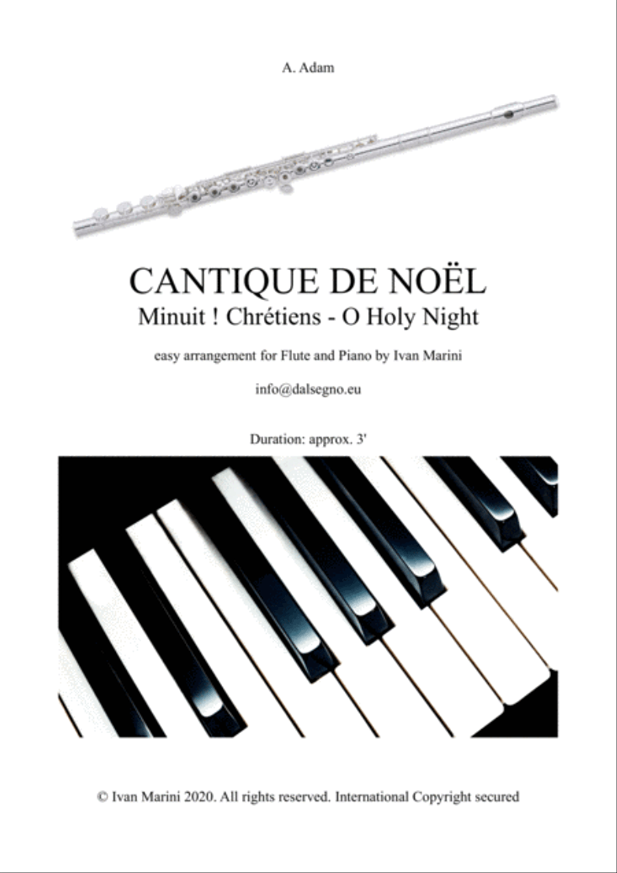 CANTIQUE DE NOEL (MINUIT ! CHRETIEN - O HOLY NIGHT) - for Flute and Piano Flute Solo scores gallery preview page 1