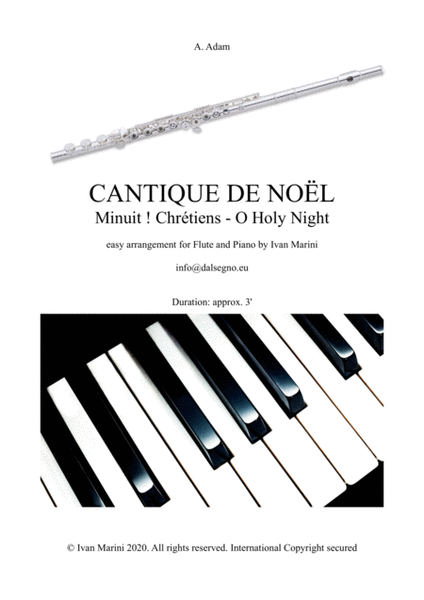 CANTIQUE DE NOEL (MINUIT ! CHRETIEN - O HOLY NIGHT) - for Flute and Piano image number null