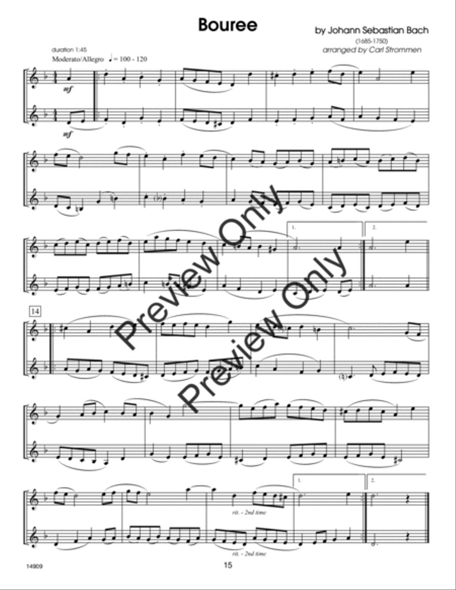 30 Melodious Duets- Clarinet Woodwind Duet scores gallery preview page 15