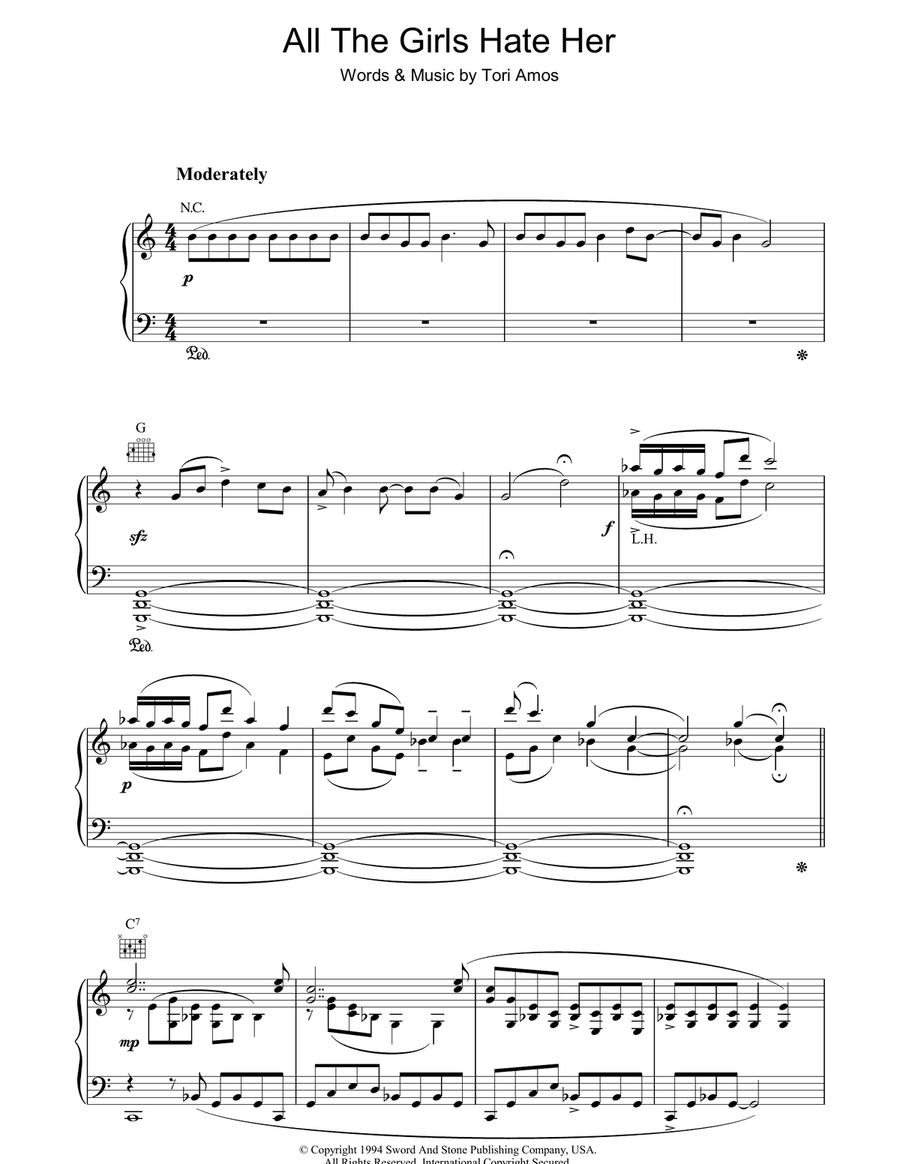 All The Girls Hate Her Guitar scores gallery preview page 1