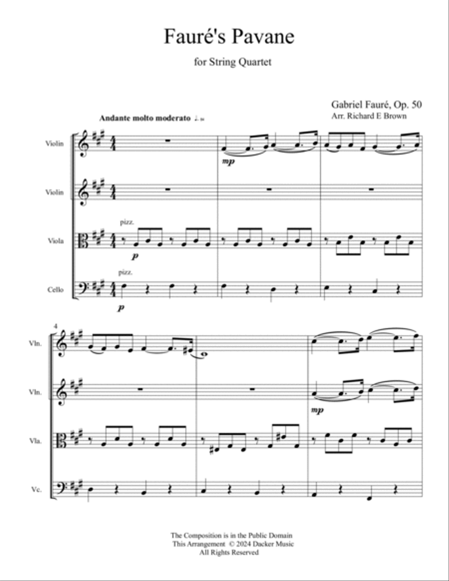 Fauré's Pavane - String Quartet String Quartet scores gallery preview page 3