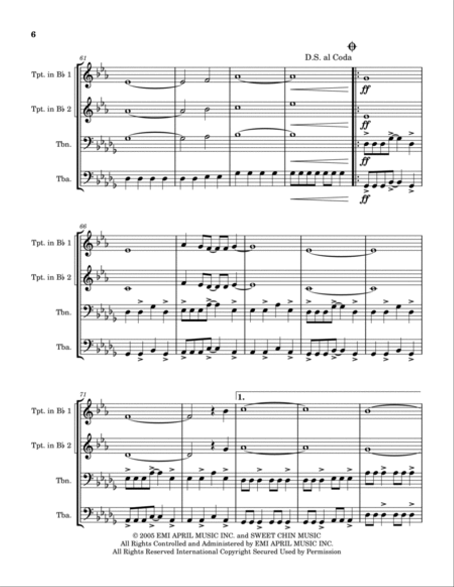 I Write Sins Not Tragedies Brass Ensemble scores gallery preview page 6