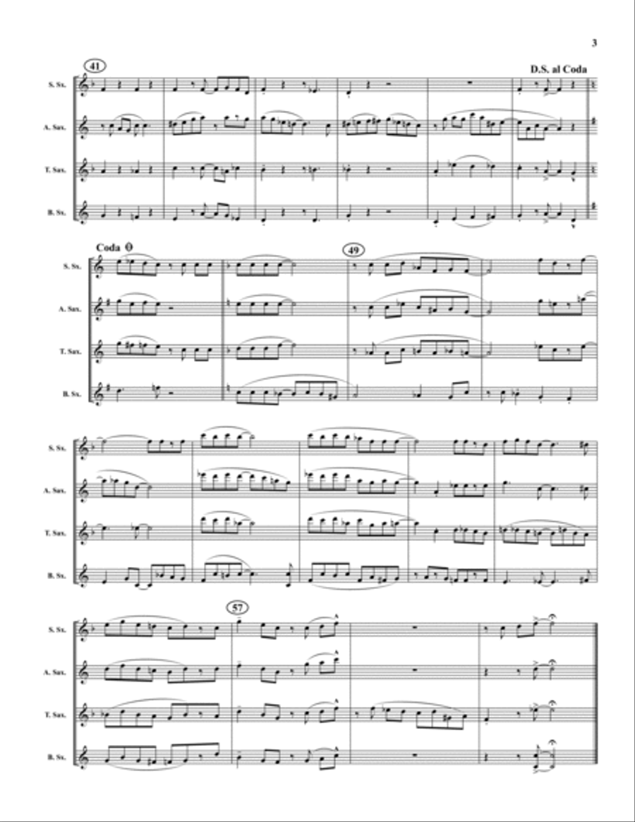 Beale Street Blues Saxophone Quartet scores gallery preview page 3