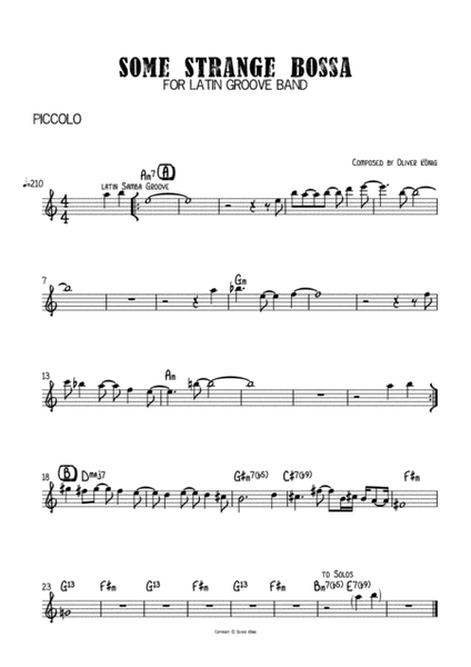 Some Strange Bossa for Minneapolis, Lead sheet pack image number null