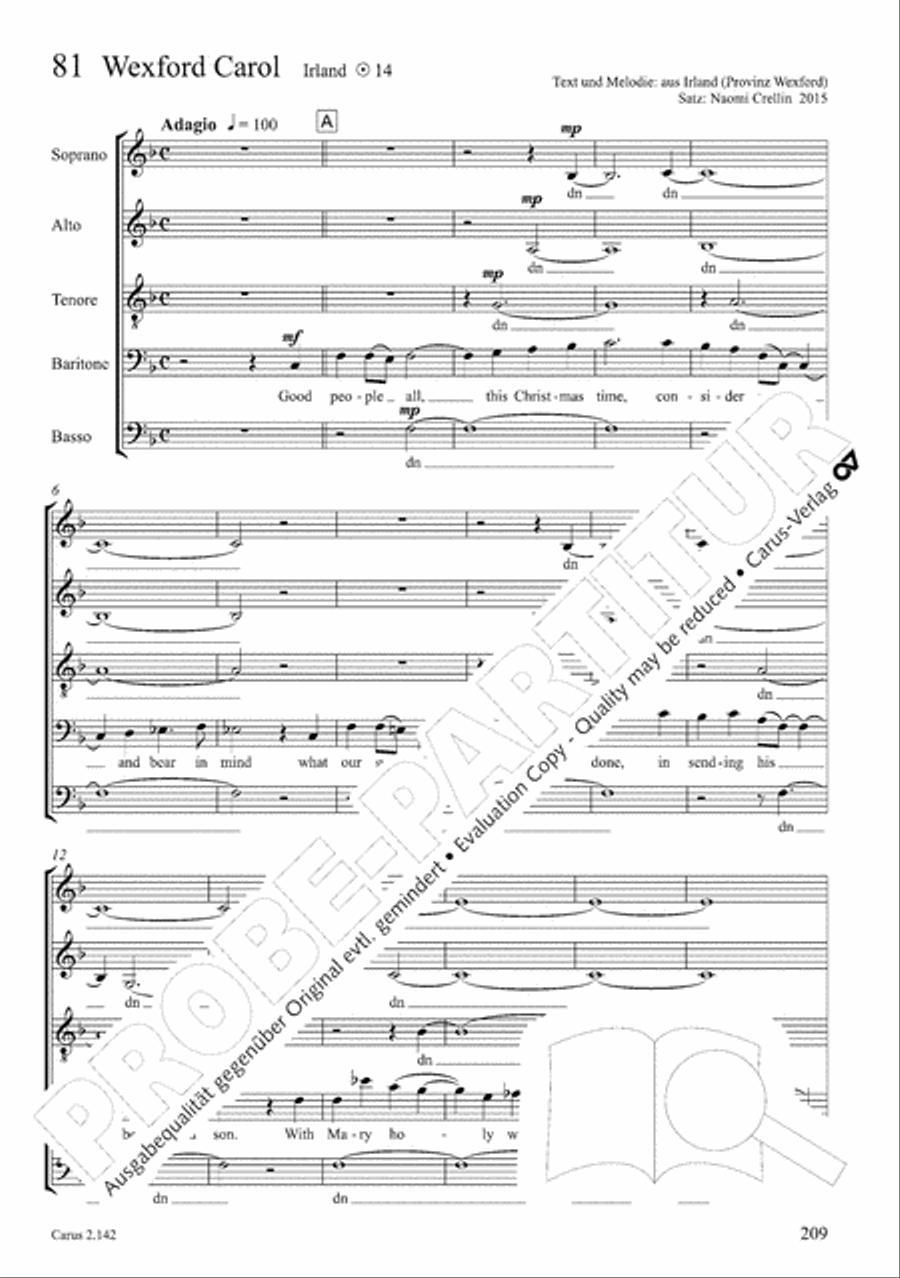 Christmas Carols of the World. Choral collection 4-Part scores gallery preview page 173