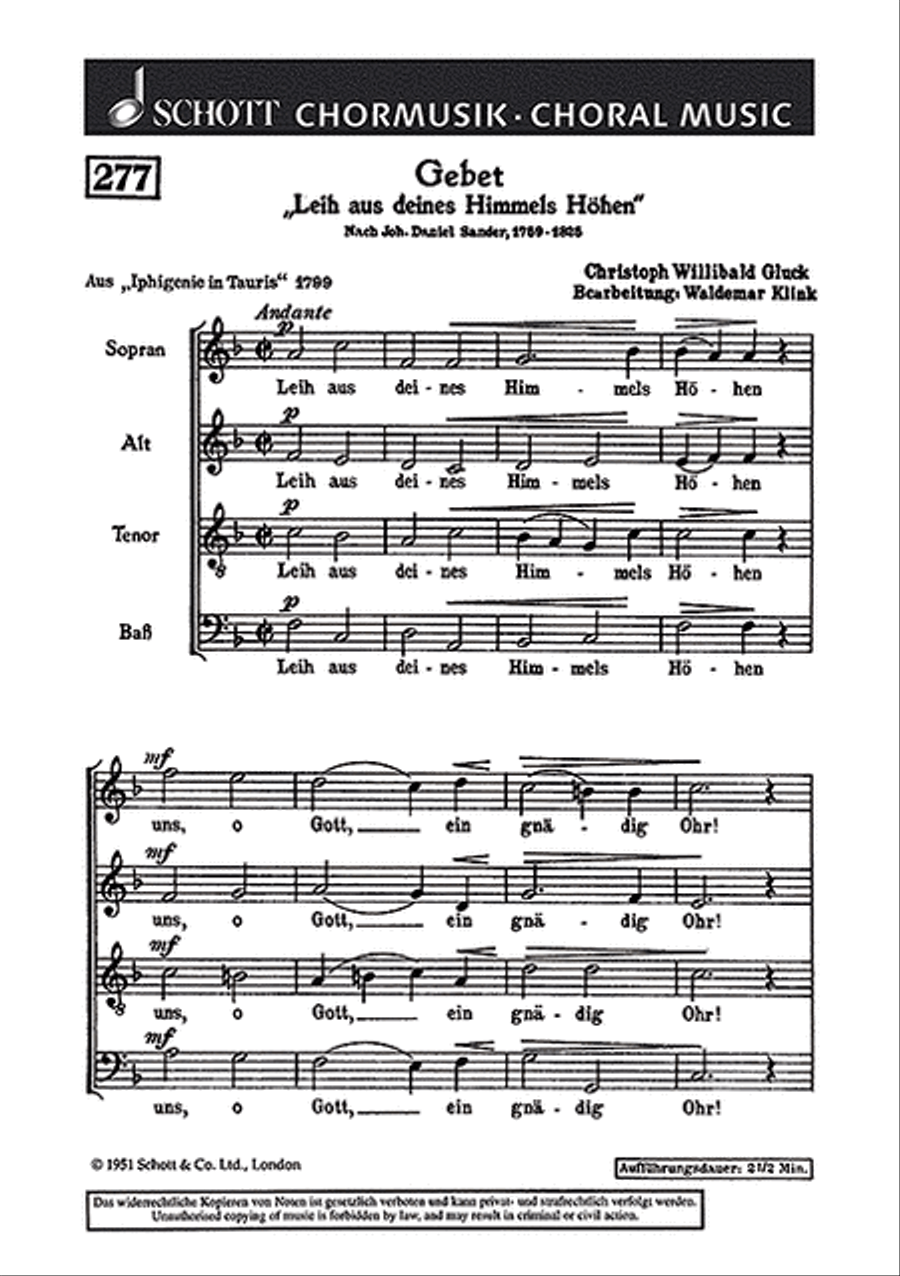 Gluck Cw Gebet (ep) 4-Part scores gallery preview page 1
