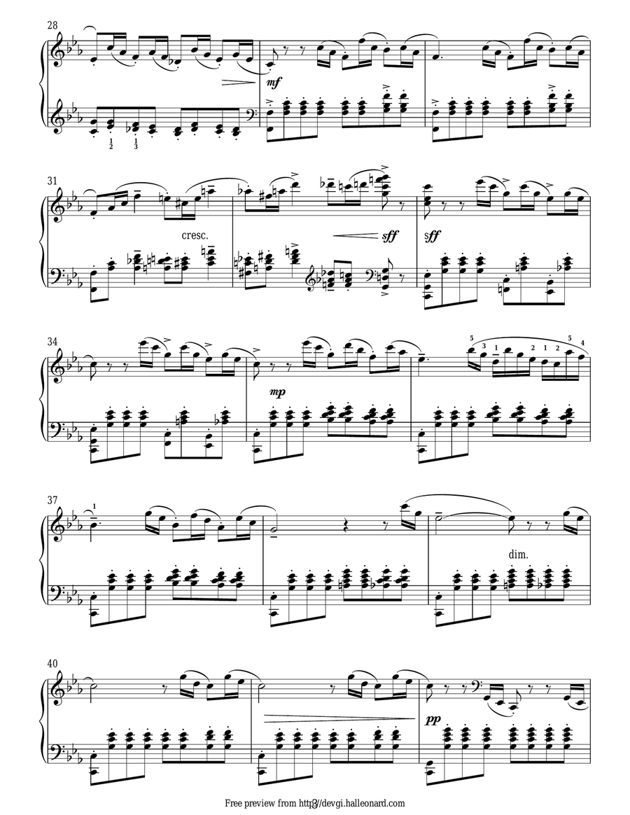 Symphonic Dances - 1st Movement Piano Solo scores gallery preview page 3