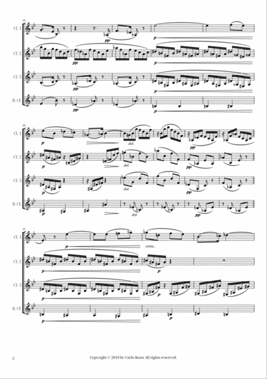 Andante Un Poco Adagio for Clarinet Quartet Clarinet Quartet scores gallery preview page 2