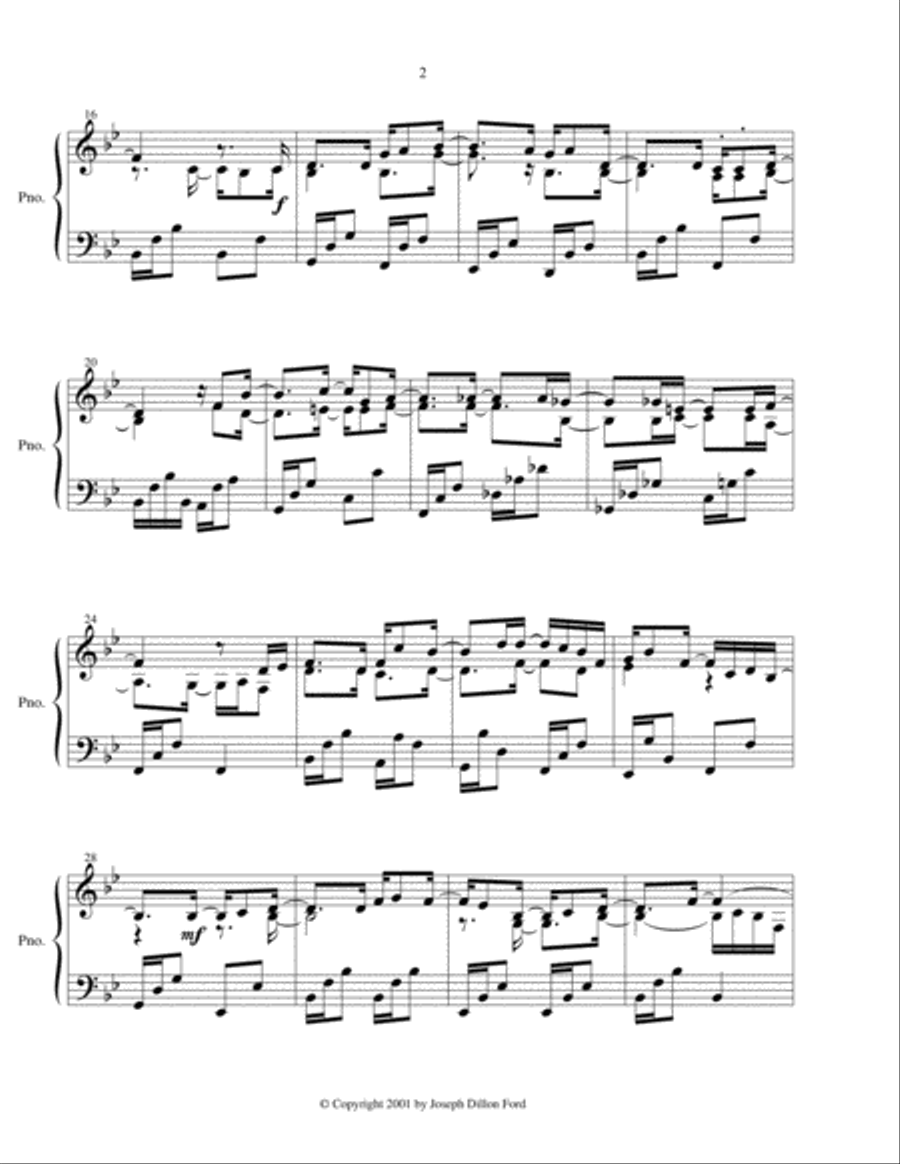Yellowstone Joan (in B flat) for piano solo Piano Solo scores gallery preview page 2