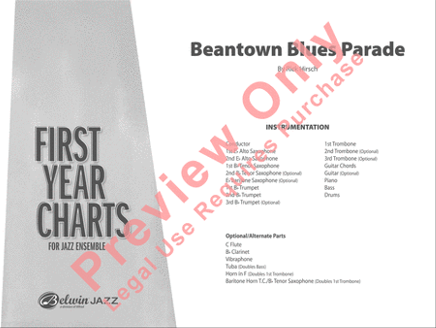 Beantown Blues Parade Jazz Ensemble scores gallery preview page 2