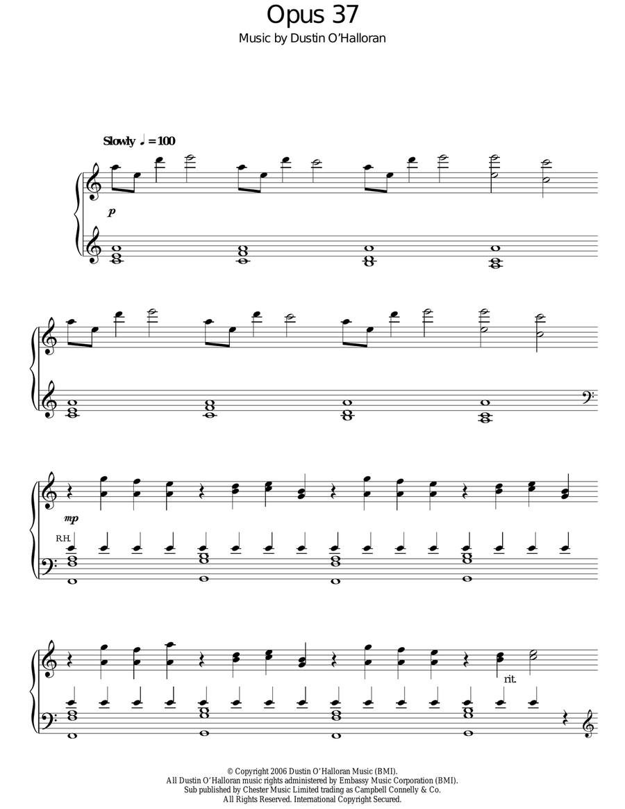 Opus 37 Piano Solo scores gallery preview page 1