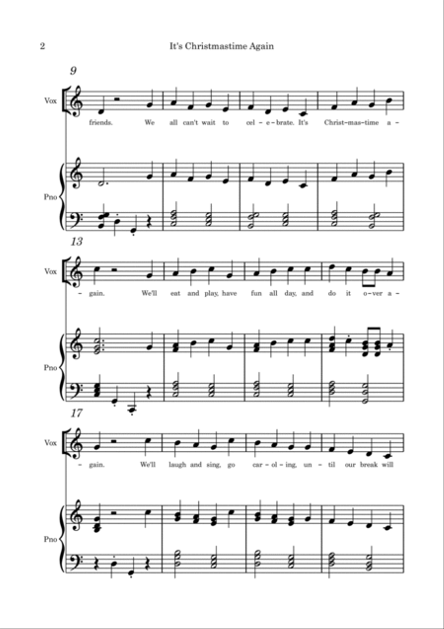 It's Christmastime Again Voice scores gallery preview page 4