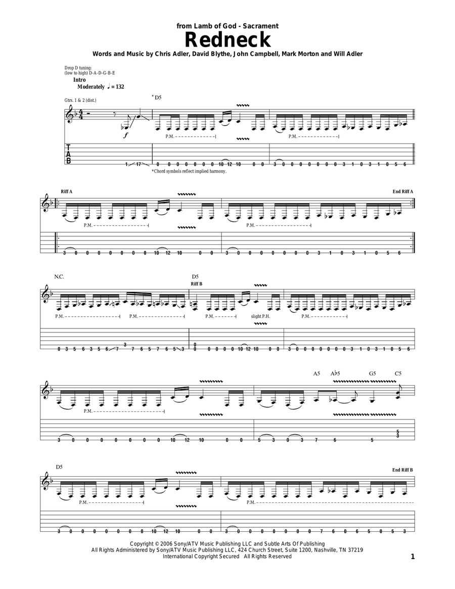 Redneck Acoustic Guitar scores gallery preview page 1